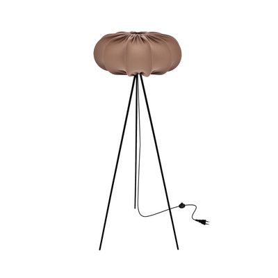 Lampa podłogowa CAFEE’ z abażurem brązowym mokka 52 cm - lampa stojąca w stylu skandynawskim E27