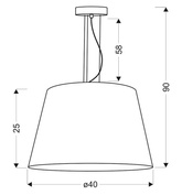 Lampa sufitowa wisząca 1X60W E27 biały ENYO