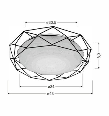 Plafon LED 24W 43cm 3000K złoty SVEN 98-66312