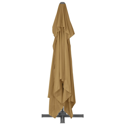 vidaXL Parasol wiszący z aluminiowym słupkiem, 400x300 cm, taupe