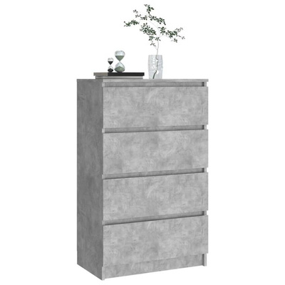 vidaXL Komoda, szarość betonu, 60x35x98,5 cm, materiał drewnopochodny