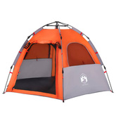vidaXL Namiot rodzinny, kabinowy, 4-os., szaro-pomarańczowy