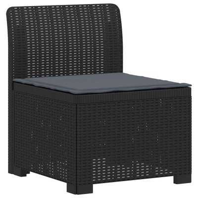 Sofa ogrodowa 3-osobowa z poduszkami w rattanowym wyglądzie PP