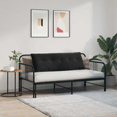 Poduszka na plecy Czarny 140 x 50 cm Tkanina sztruksowa