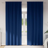 Firany blackout z kółkami 2 pcs Ciemnoniebieski 260 x 140 cm