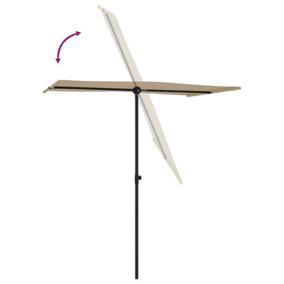 Parasol ogrodowy na aluminiowym słupku, 180x110 cm, taupe
