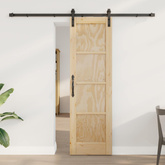 Drzwi przesuwne naturalny 61 x 198,5 cm Lite drewno sosnowe