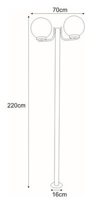 Lampa ogrodowa stojąca K-LP270-2200 z serii ANA