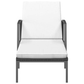 vidaXL Leżaki ze stolikiem, 2 szt., polirattan, czarne