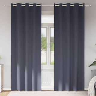 Firany blackout z kółkami 2 pcs Antracyt 245 x 140 cm Poliester