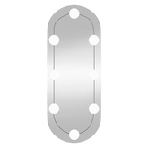 Lustro ścienne z LED, 20x50 cm, szklane, owalne