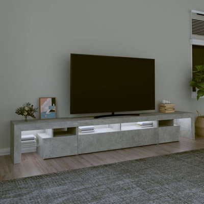 vidaXL Szafka pod TV z oświetleniem LED, szarość betonu, 260x36,5x40cm