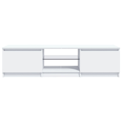 vidaXL Szafka pod TV z oświetleniem LED, biała, 140 x 40 x 35,5 cm