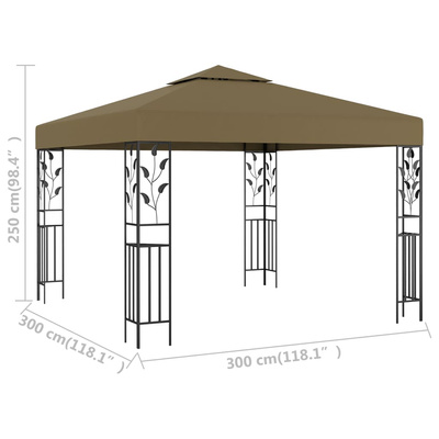 vidaXL Altana, 3 x 3 m, taupe, 180 g/m²