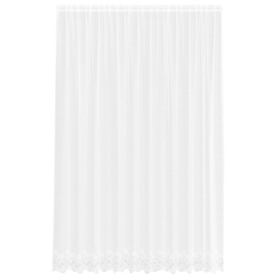 Firanka Koronkowa z zasłonami Biały 260 x 300 cm Poliester