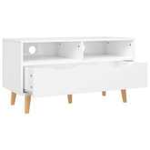 vidaXL Szafka pod TV, biała, wysoki połysk, 90x40x48,5 cm