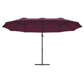 Parasol plażowy Bordeaux Czerwony 372 x 198 x 243 cm
