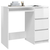 vidaXL Biurko, białe z połyskiem, 90x45x76 cm, materiał drewnopochodny