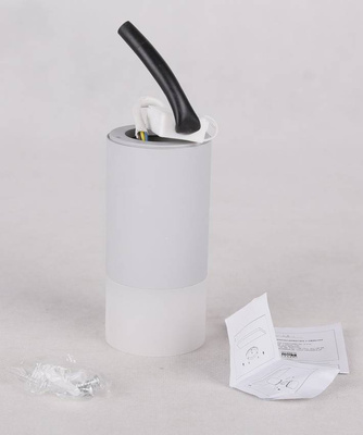 Lampa sufitowa tuba szara z mrożonym szkłem GU10 natynkowa