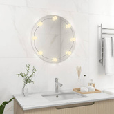 vidaXL Lustro ścienne z lampkami LED, okrągłe, szklane wariant 4