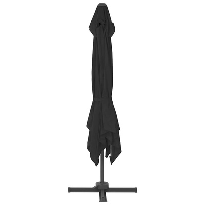 Parasol wiszący z aluminiowym słupkiem, 3x3 m, czarny