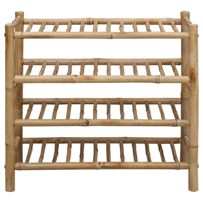 Stojak na buty z półką Naturalny 68 x 28 x 63 cm Bambus