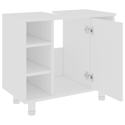 vidaXL Szafka łazienkowa, biała 60x32x53,5 cm, materiał drewnopochodny