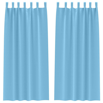 Firany blackout z kółkami 2 pcs Jasnoniebieski 225 x 140 cm