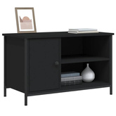 vidaXL Szafka pod TV, czarna, 80x40x50 cm, materiał drewnopochodny