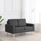 vidaXL 2-osobowa sofa, ciemnoszara, tapicerowana tkaniną