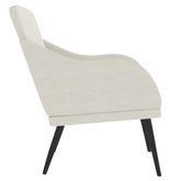 vidaXL Fotel, kremowy, 63x76x80 cm, obity aksamitem