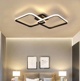Lampa Dekoracyjna 2 kwadraty 42W Czarna + Pilot DL-B01