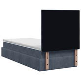 Łóżko ottoman z materacem ciemnoszary 80 x 200 cm Welur
