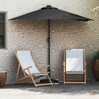 Parasolka ogrodowa Czarny 294 x 150 x 223 cm Poliester i Stal