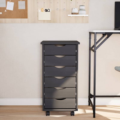 Szafka na kółkach MOSS, z szufladami, szara, sosna