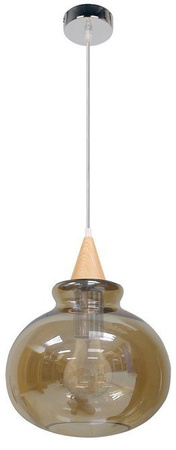 Lampa wisząca szklana dymiony klosz 60W E27 Enriks 2 Candellux 31-77776