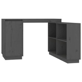 vidaXL Biurko, szare, 110x50x75 cm, lite drewno sosnowe