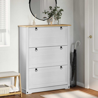 Szafka na buty z szufladą z półką Corona Biały 99 x 32 x 122 cm