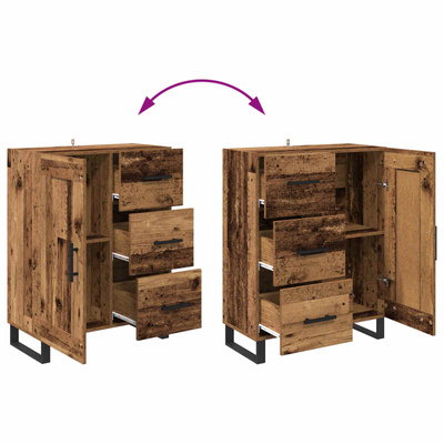 Highboard 2 szt. Stare drewno 69,5 x 34 x 180 cm