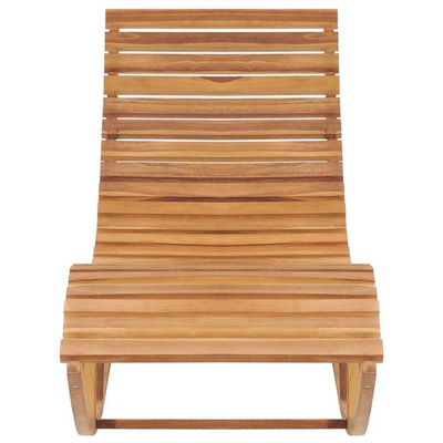 vidaXL Leżak bujany z poduszką, lite drewno tekowe