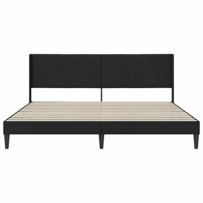 Ramka łóżka Z zagłówkiem Czarny 200 x 200 cm Welur