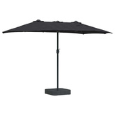 Parasolka ogrodowa Czarny 385 x 209 x 244 cm Poliester i Stal