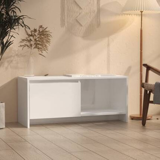 vidaXL Szafka pod TV, wysoki połysk, biała, 90x35x40 cm