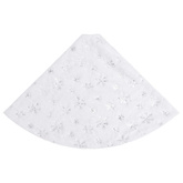 Luksusowa spódnica choinkowa w kolorze białym, 150 cm, sztuczne futro