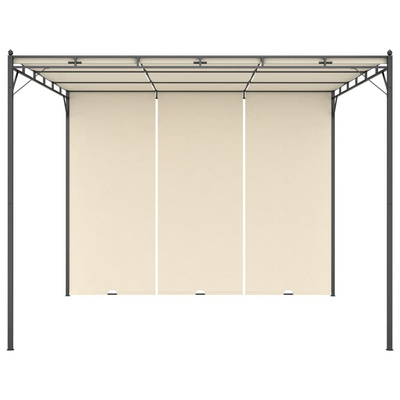Altana ogrodowa z zasłoną boczną, 3 x 3 x 2,25 m, kremowa