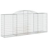 Kosze gabionowe, 11 szt, 300x50x120/140cm, galwanizowane żelazo