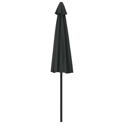 Półparasol balkonowy, aluminiowy słupek, czarny, 270x144x222 cm