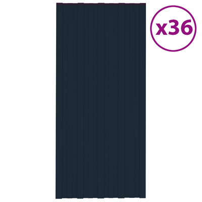 Panel dachowy 36 pcs antracytowy 100 x 45 cm Stal galwanizowana