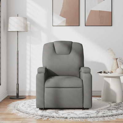 Rozkładany fotel masujący, ciemnoszary, obity tkaniną model standard