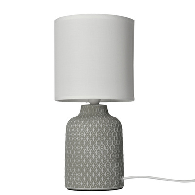Lampka nocna Iner szara ceramiczna z abażurem Candellux